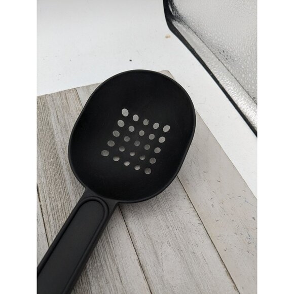 Vintage T-Fal Nylon Slotted Spoon Kitchen Utensil Black 13 3/4" Tfal - Picture 2 of 9